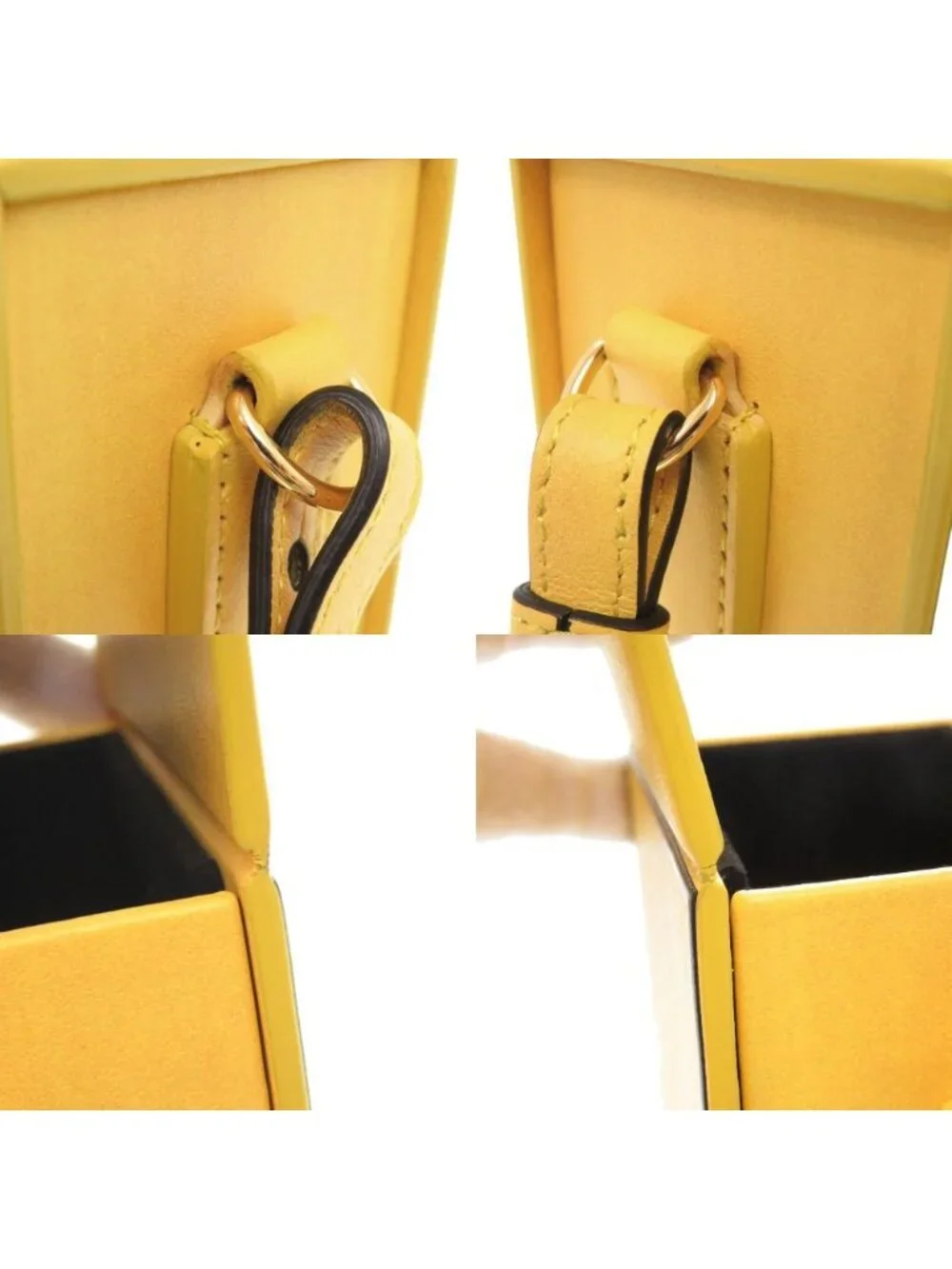 Fendi Vertical Box Leather Yellow Shoulder Bag